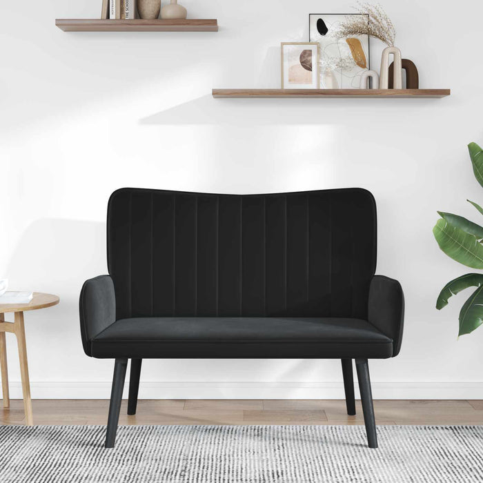 Canapea cu două locuri Negru 115 x 61 x 87 cm Catifea - WALTI WALTI