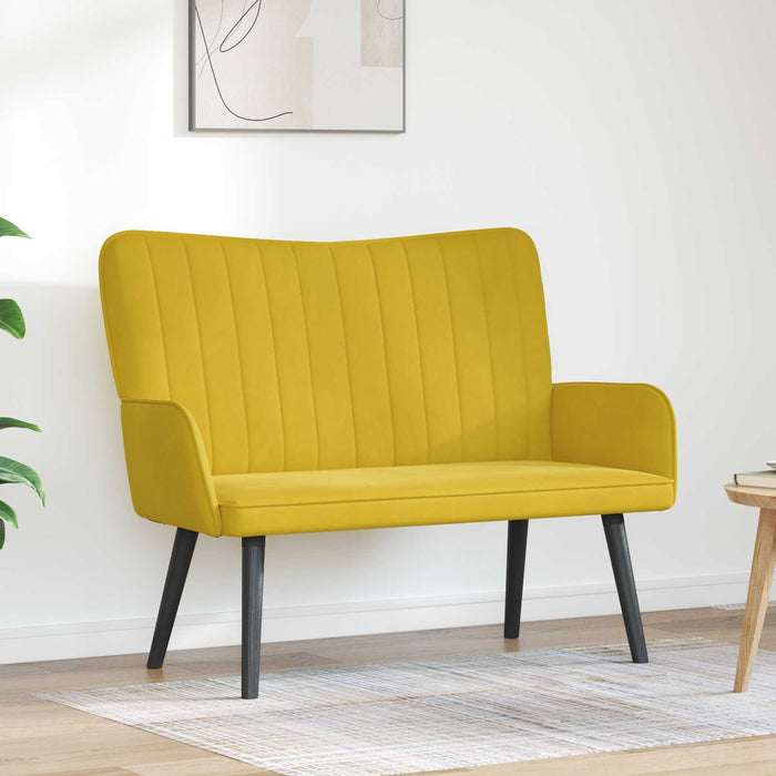 Canapea cu două locuri Galben 115 x 61 x 87 cm Catifea - WALTI WALTI