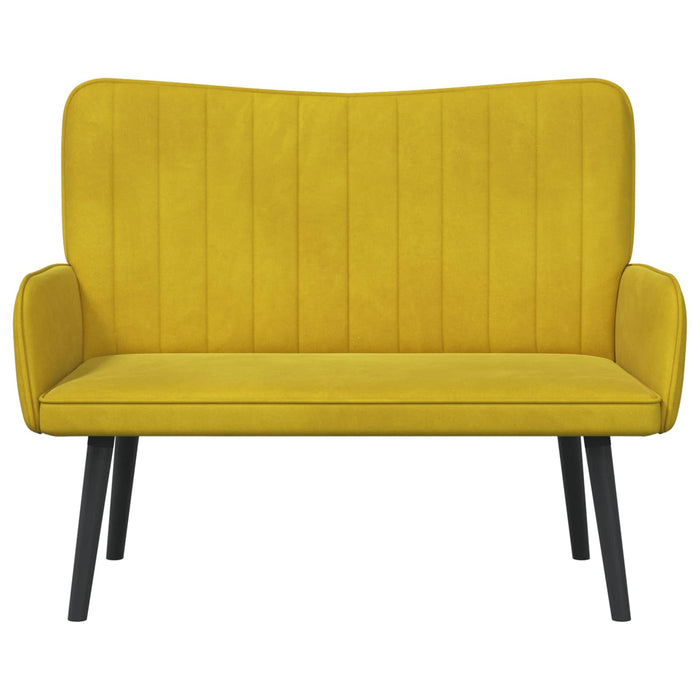 Canapea cu două locuri Galben 115 x 61 x 87 cm Catifea - WALTI WALTI