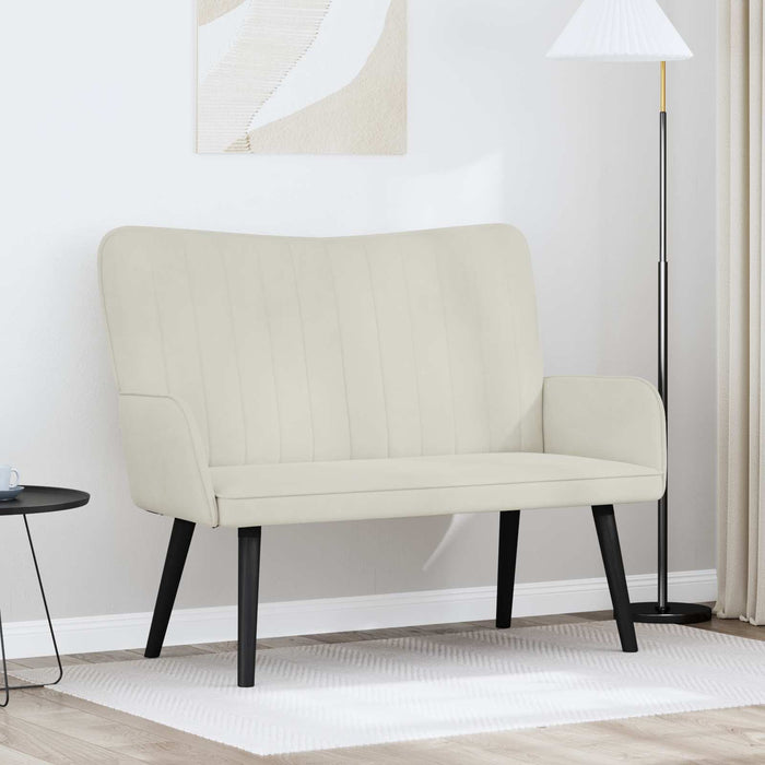Canapea cu două locuri Crem 115 x 61 x 87 cm Catifea - WALTI WALTI