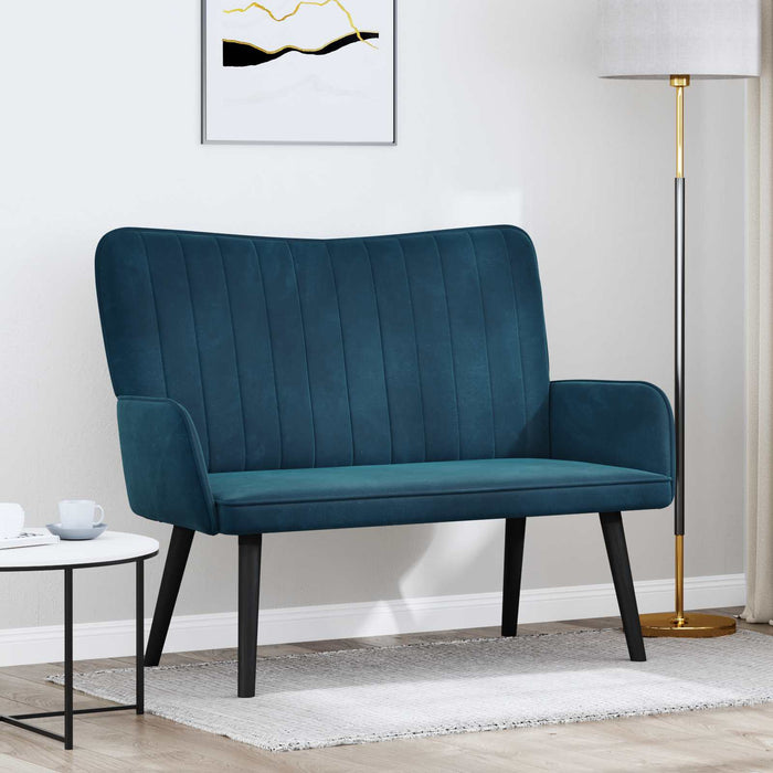Canapea cu două locuri albastru 115 x 61 x 87 cm Catifea - WALTI WALTI