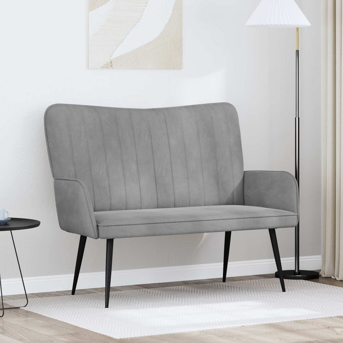 Canapea cu două locuri Gri deschis 115 x 61 x 87 cm Catifea - WALTI WALTI