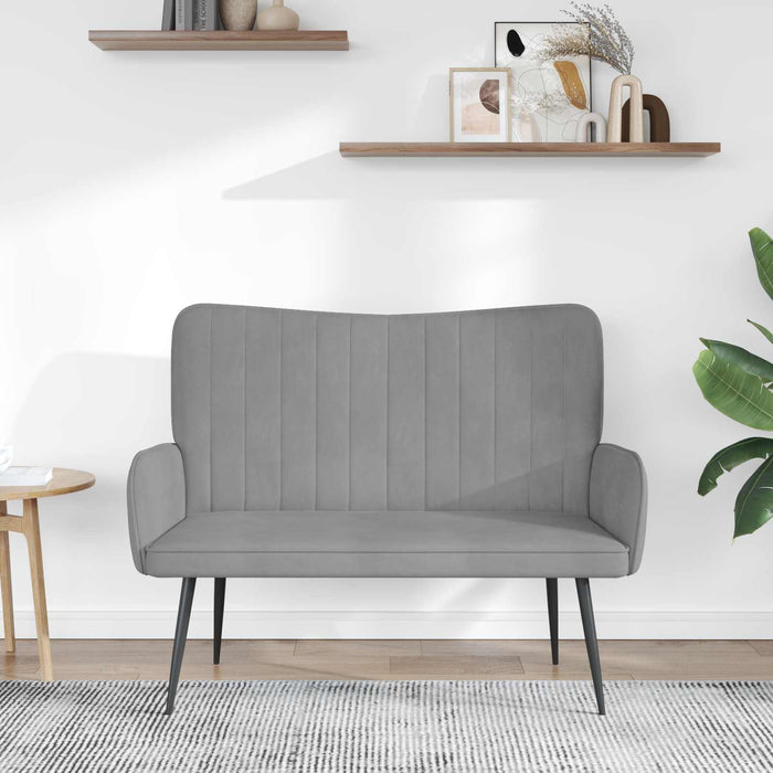 Canapea cu două locuri Gri deschis 115 x 61 x 87 cm Catifea - WALTI WALTI
