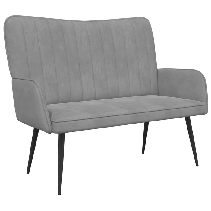 Canapea cu două locuri Gri deschis 115 x 61 x 87 cm Catifea - WALTI WALTI