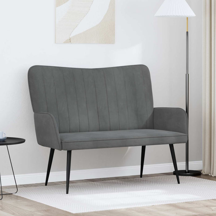 Canapea cu două locuri Gri închis 115 x 61 x 87 cm Catifea - WALTI WALTI