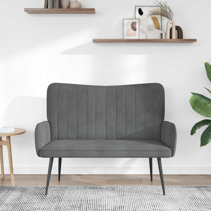 Canapea cu două locuri Gri închis 115 x 61 x 87 cm Catifea - WALTI WALTI
