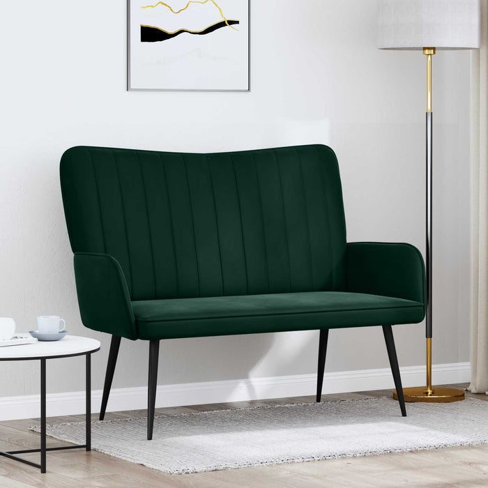 Canapea cu două locuri Verde închis 115 x 61 x 87 cm Catifea - WALTI WALTI
