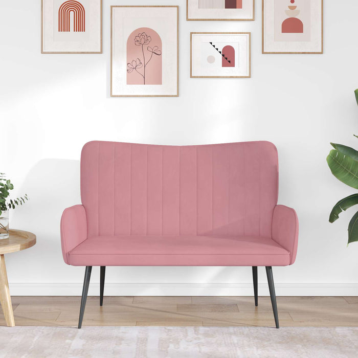 Canapea cu două locuri Roz 115 x 61 x 87 cm Catifea - WALTI WALTI