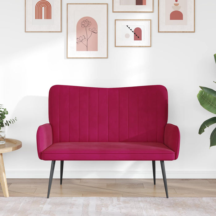 Canapea cu două locuri bordo 115 x 61 x 87 cm Catifea - WALTI WALTI
