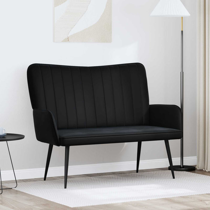 Canapea cu două locuri Negru 115 x 61 x 87 cm Catifea - WALTI WALTI