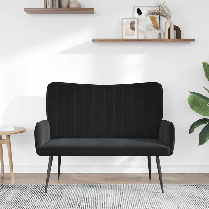 Canapea cu două locuri Negru 115 x 61 x 87 cm Catifea - WALTI WALTI