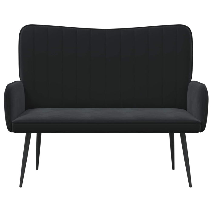 Canapea cu două locuri Negru 115 x 61 x 87 cm Catifea - WALTI WALTI