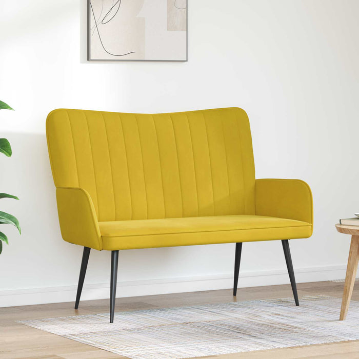 Canapea cu două locuri Galben 115 x 61 x 87 cm Catifea - WALTI WALTI