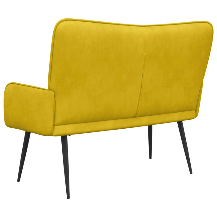Canapea cu două locuri Galben 115 x 61 x 87 cm Catifea - WALTI WALTI