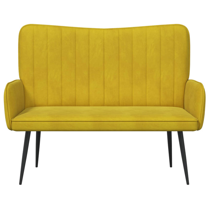 Canapea cu două locuri Galben 115 x 61 x 87 cm Catifea - WALTI WALTI