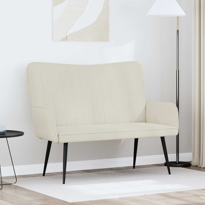 Canapea cu două locuri Crem 115 x 61 x 87 cm Catifea - WALTI WALTI