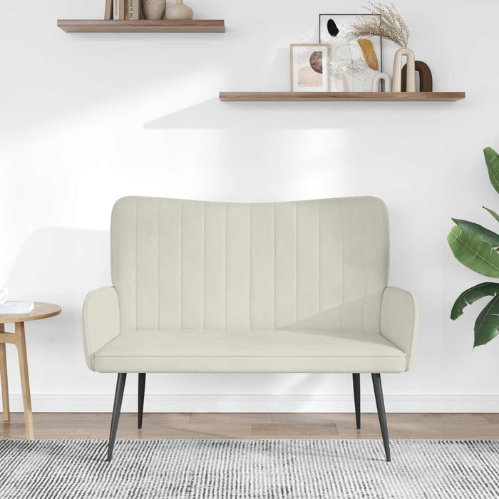 Canapea cu două locuri Crem 115 x 61 x 87 cm Catifea - WALTI WALTI