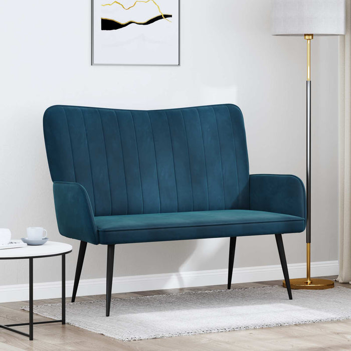 Canapea cu două locuri albastru 115 x 61 x 87 cm Catifea - WALTI WALTI