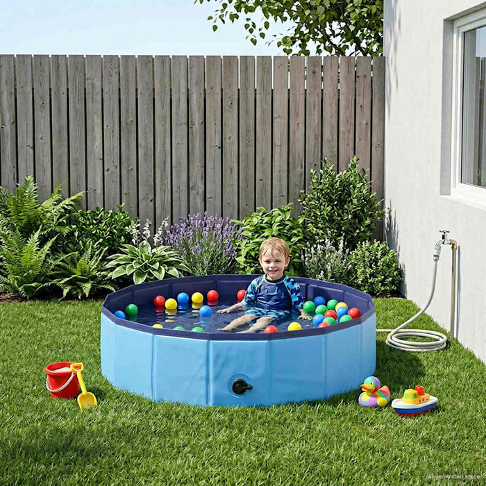 Piscină pliabilă pentru câini albastru 80 x 80 x 20 cm PVC - WALTI WALTI