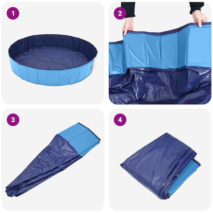 Piscină pliabilă pentru câini albastru 120 x 120 x 30 cm PVC - WALTI WALTI