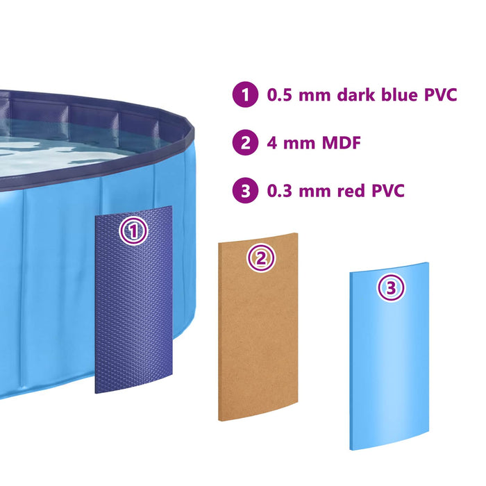 Piscină pliabilă pentru câini albastru 120 x 120 x 30 cm PVC - WALTI WALTI