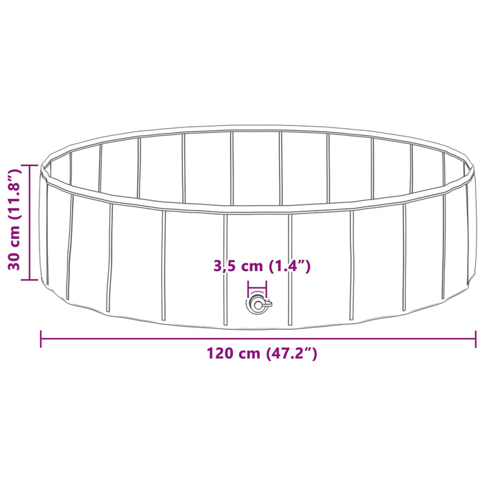 Piscină pliabilă pentru câini albastru 120 x 120 x 30 cm PVC - WALTI WALTI