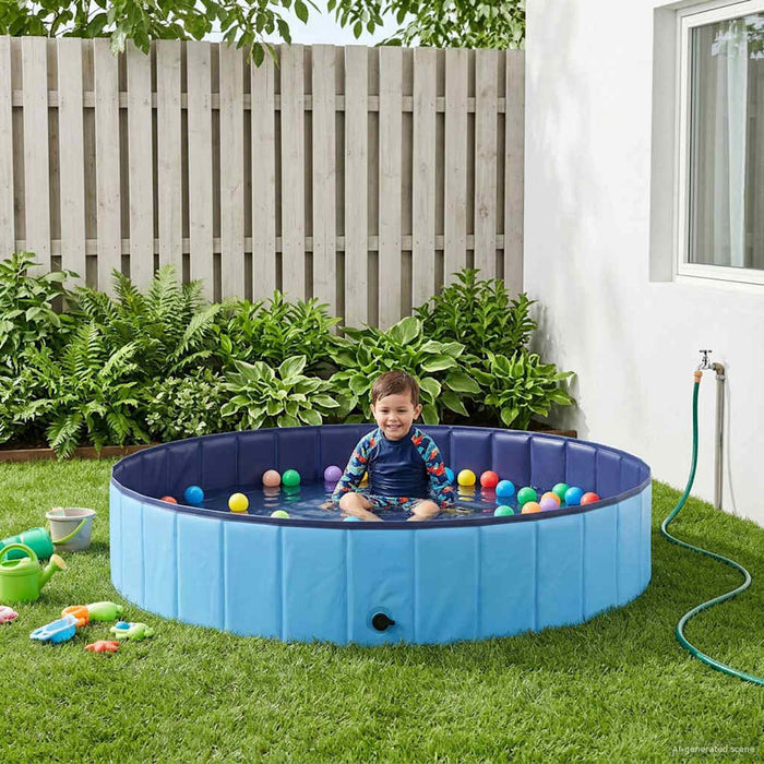 Piscină pliabilă pentru câini albastru 160 x 160 x 30 cm PVC - WALTI WALTI