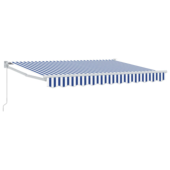 Copertină retractabilă manuală Albastru și Alb 3 x 2 m - WALTI WALTI