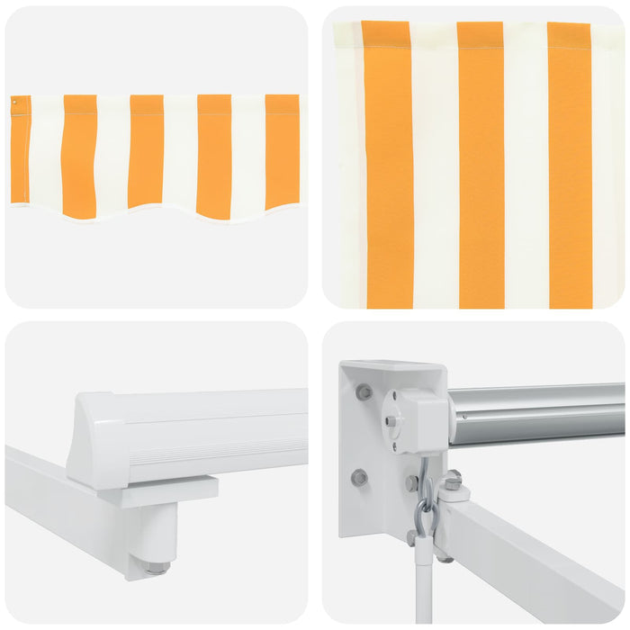 Copertină retractabilă manuală Galben și alb 3 x 2 m - WALTI WALTI