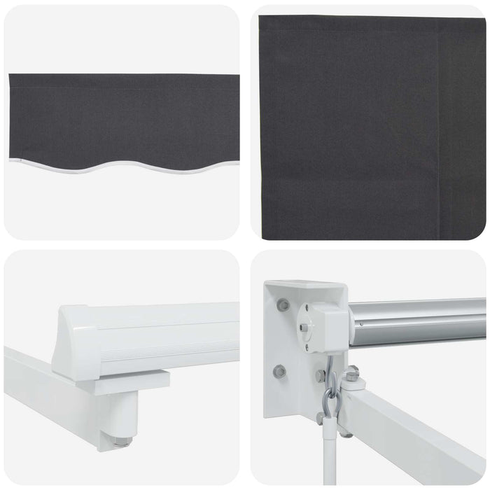 Copertină retractabilă manuală Antracit 3 x 2 m - WALTI WALTI