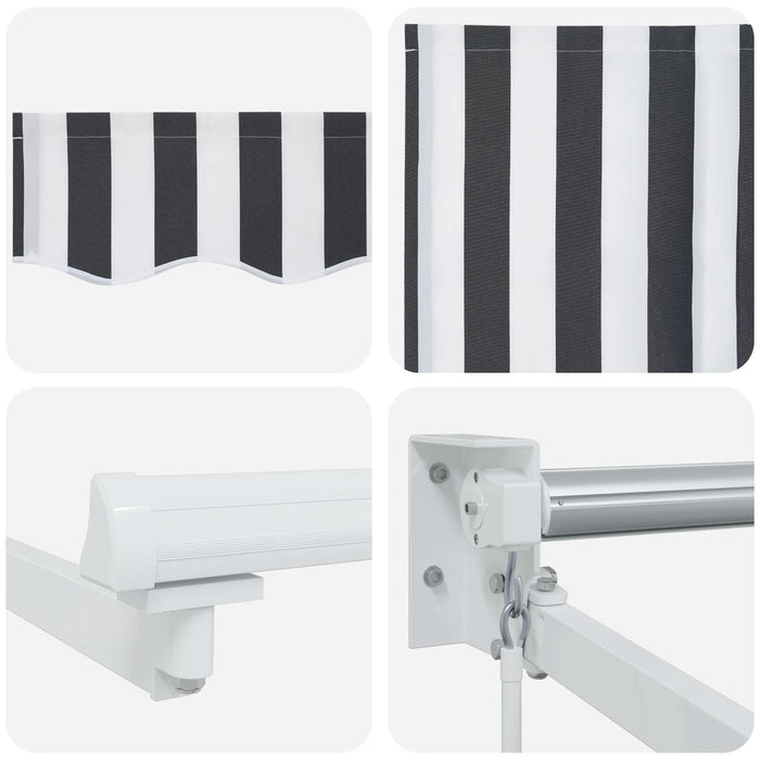 Copertină retractabilă manuală Antracit și Alb 3,5 x 2 m - WALTI WALTI