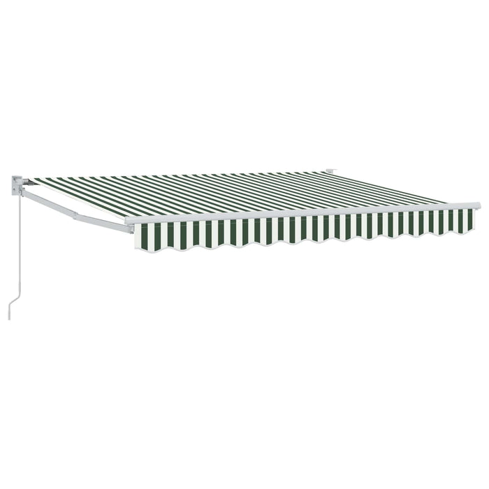 Copertină retractabilă Verde și alb 3,5 x 2 m WALTI