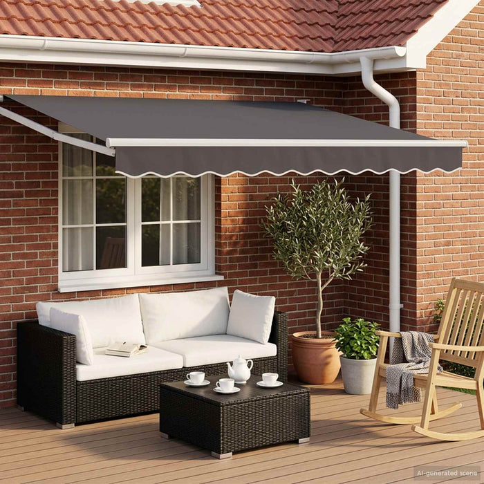 Copertină retractabilă Antracit 3 x 2 m Poliester și metal WALTI
