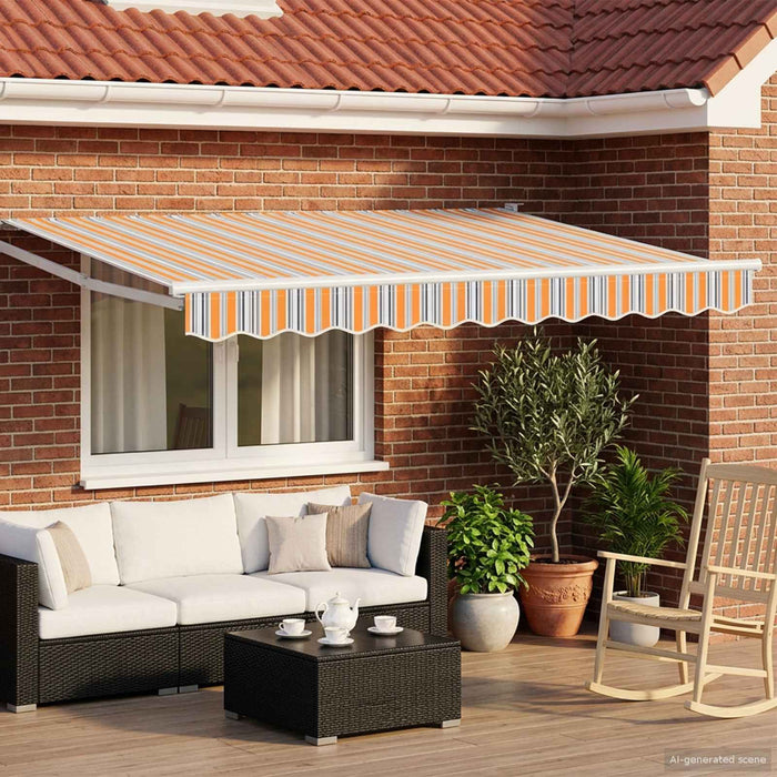 Copertină retractabilă Portocaliu, Gri și Albastru 3,5 x 2 m WALTI