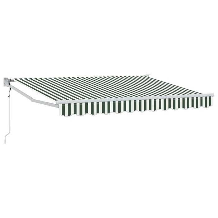 Copertină Verde și alb 3,5 x 2 m Poliester și metal WALTI
