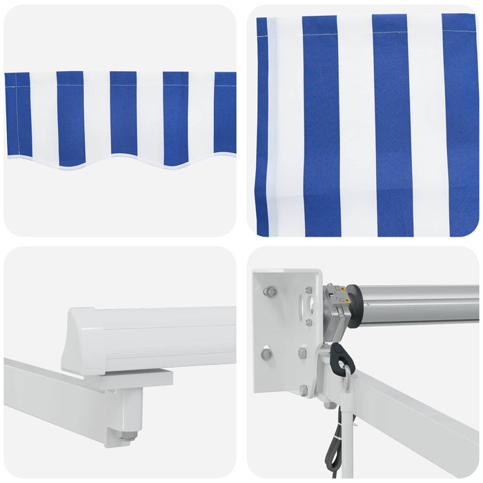 Cort electric retractabil Albastru și Alb 4 x 2 m - WALTI WALTI