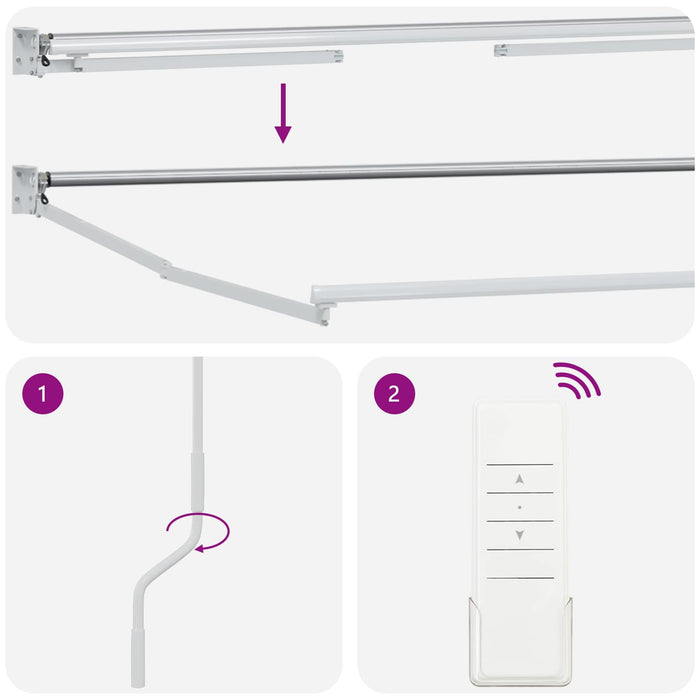Cort electric retractabil Albastru și Alb 4 x 2 m - WALTI WALTI
