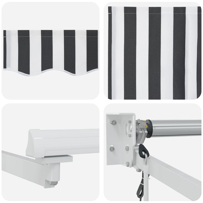 Cort electric retractabil Antracit și Alb 4 x 2 m - WALTI WALTI