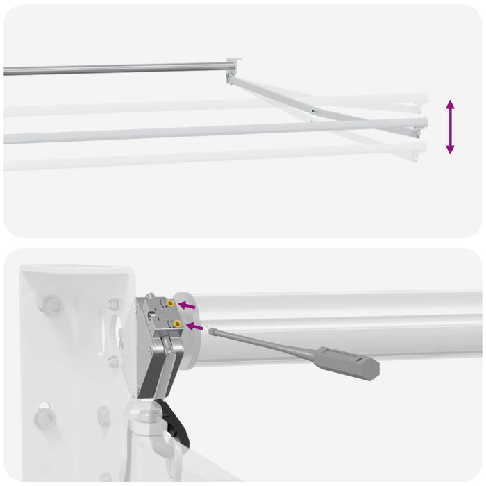 Cort electric retractabil Antracit și Alb 4 x 2 m - WALTI WALTI