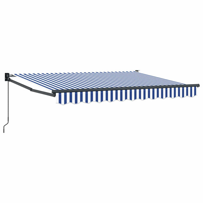 Copertină retractabilă manuală Albastru și Alb 3,5 x 2 m - WALTI WALTI