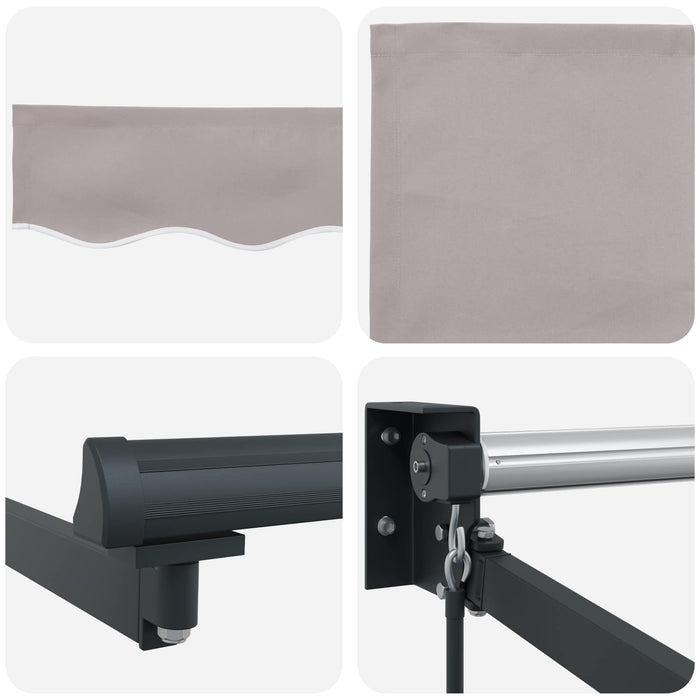 Copertină retractabilă Gri deschis 3,5 x 2 m WALTI