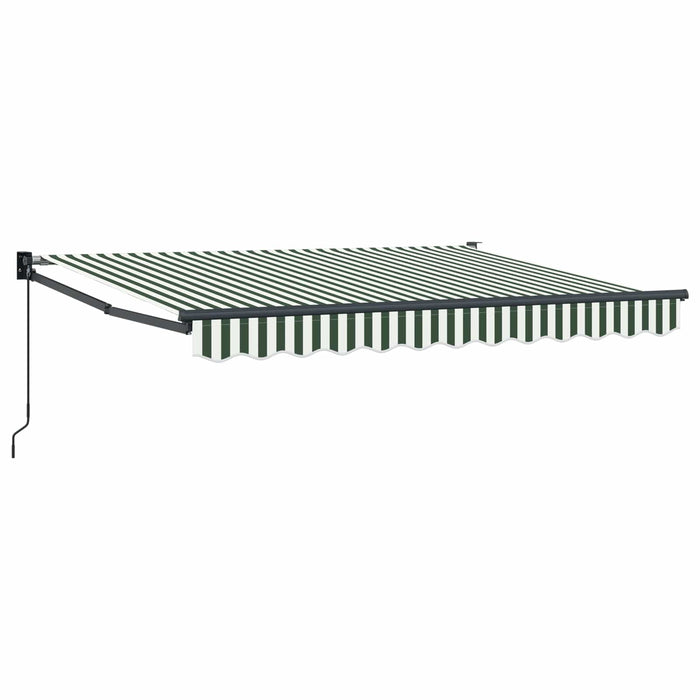 Copertină retractabilă Verde și alb 3,5 x 2 m WALTI