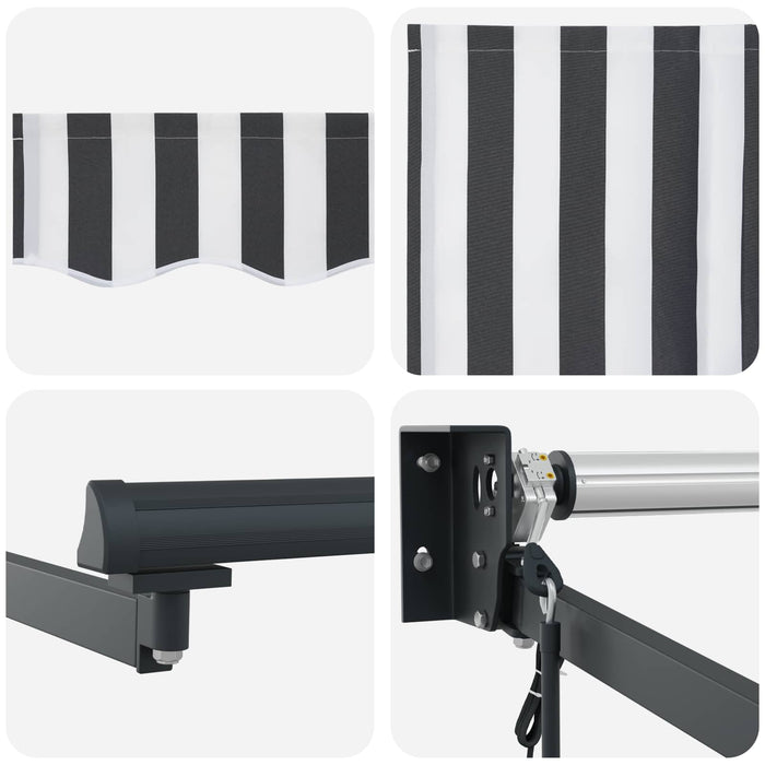 Cort electric retractabil Antracit și Alb 3,5 x 2 m - WALTI WALTI