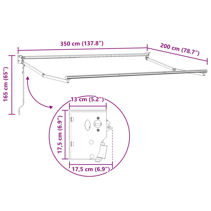 Cort electric retractabil Bej 3,5 x 2 m - WALTI WALTI