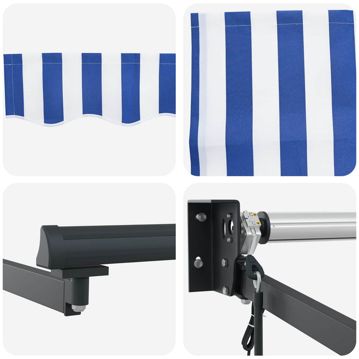 Cort electric retractabil Albastru și Alb 4 x 2 m - WALTI WALTI