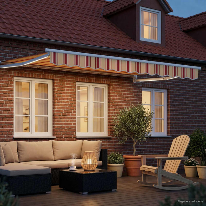 Marchiză retractabilă manuală cu led-uri Multicolour 2,5 x 2 m WALTI