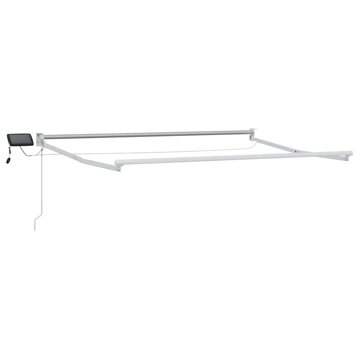 Marchiză retractabilă manuală cu led-uri Bej și Alb 3,5 x 2 m - WALTI WALTI