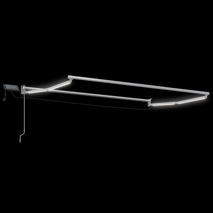 Marchiză retractabilă manuală cu led-uri Bej și Alb 3,5 x 2 m - WALTI WALTI