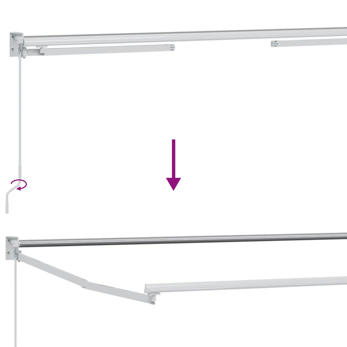 Marchiză retractabilă manuală cu led-uri Bej și Alb 3,5 x 2 m - WALTI WALTI