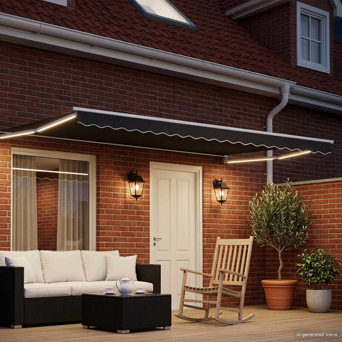 Marchiză retractabilă manuală cu led-uri 4 x 2 m - WALTI WALTI
